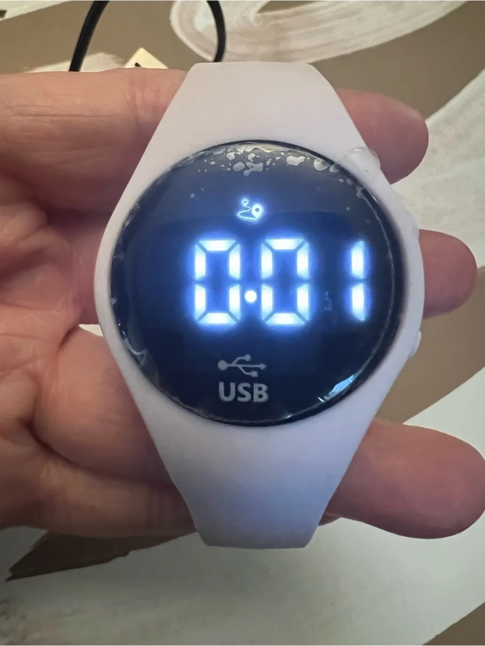 Lilac Silicone Smart Watch with Heart Rate & Sleep Monitor